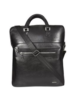 Sassora - Genuine Leather Men Black Messenger Bag (L)
