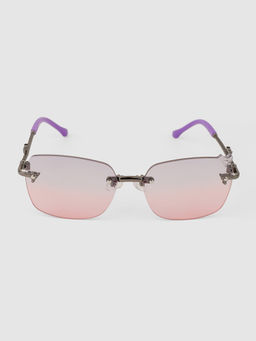 DukieKooky - Pink Solid Uv Protection Rimless Plastic Sunglasses Dksg579B (M)