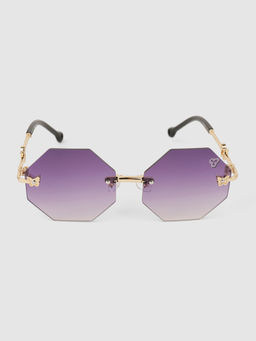 DukieKooky - Purple Solid Uv Protection Rimless Plastic Sunglasses Dksg580D (M)