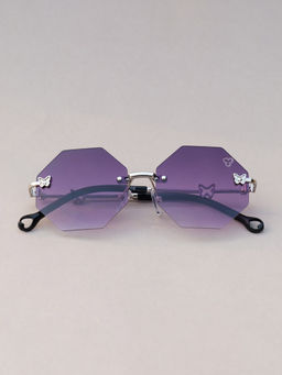 DukieKooky - Purple Solid Uv Protection Rimless Plastic Sunglasses Dksg580G (M)