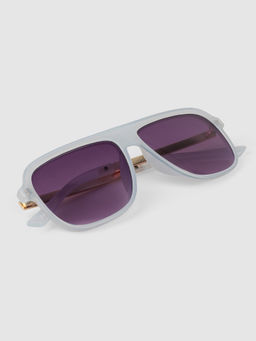 DukieKooky - Purple Solid Uv Protection Full Rim Plastic Sunglasses Dksg585G (M)