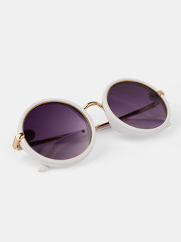 DukieKooky - Purple Solid Uv Protection Full Rim Plastic Sunglasses Dksg586H (M)