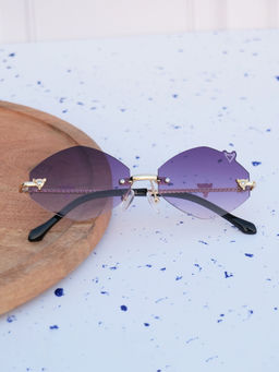 DukieKooky - Purple Solid Uv Protection Full Rim Plastic Sunglasses Dksg587D (M)