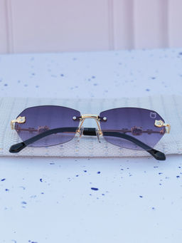 DukieKooky - Purple Solid Uv Protection Full Rim Plastic Sunglasses Dksg589D (M)