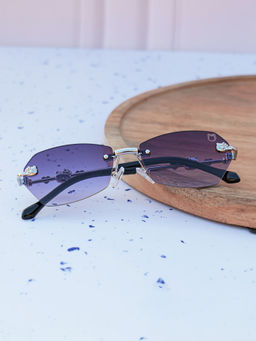 DukieKooky - Purple Solid Uv Protection Full Rim Plastic Sunglasses Dksg589G (M)
