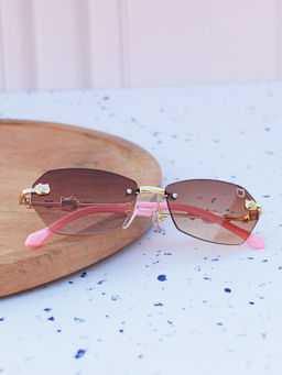 DukieKooky - Brown Solid Uv Protection Full Rim Plastic Sunglasses Dksg589C (M)