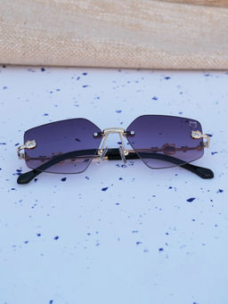 DukieKooky - Purple Solid Uv Protection Full Rim Plastic Sunglasses Dksg590D (M)