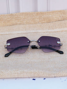 DukieKooky - Purple Solid Uv Protection Full Rim Plastic Sunglasses Dksg590G (M)