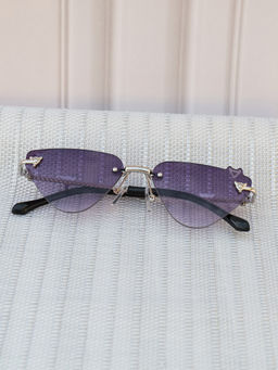 DukieKooky - Purple Solid Uv Protection Full Rim Plastic Sunglasses Dksg591G (M)