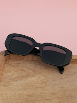 DukieKooky - Black Solid Uv Protection Full Rim Plastic Sunglasses Dksg599C (M)