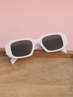 DukieKooky - Black Solid Uv Protection Full Rim Plastic Sunglasses Dksg599D (M)