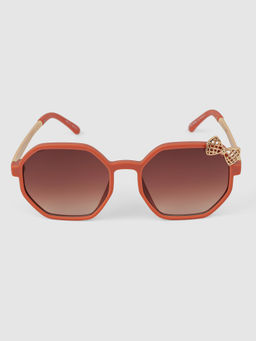 DukieKooky - Brown Solid Uv Protection Full Rim Plastic Sunglasses Dksg601H (M)