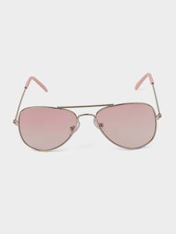 DukieKooky - Pink Solid Uv Protection Full Rim Plastic Sunglasses Dksg602C (M)