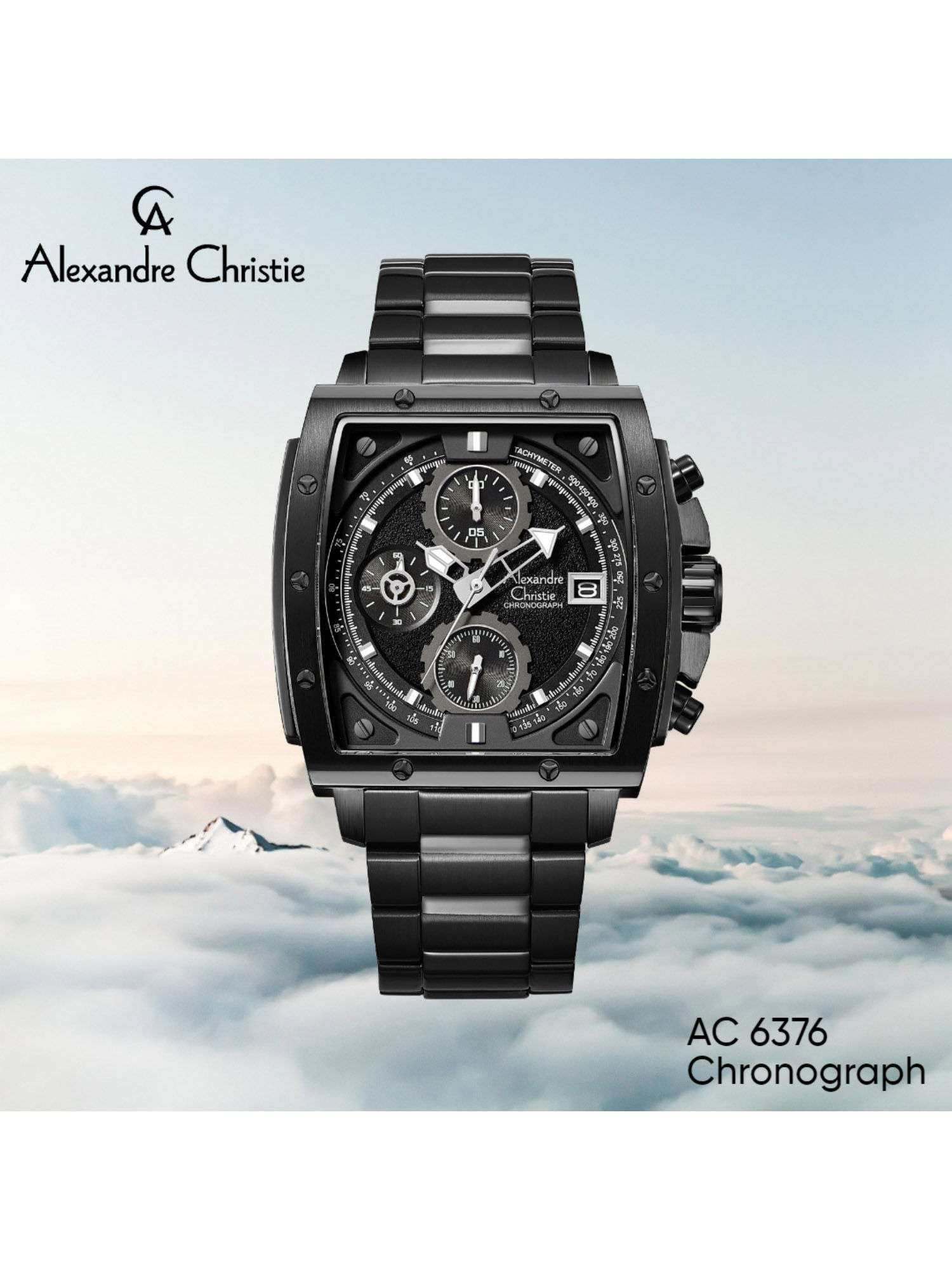 Buy Alexandre Christie 6376 MCB Chronograph For Men - Jet Black Online