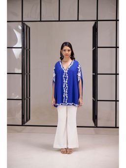 SAKSHI G CHAWLA - Blue Viola Kaftan Top