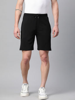 Tom Burg - Men Black Mid Waist Regular Fit Shorts