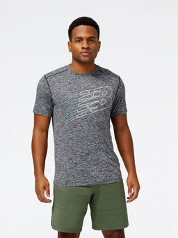 New Balance - Mens Grey Multi Round Neck T-Shirt