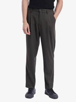 Rare Rabbit - Branter Grey Plain Relaxed Fit Trouser