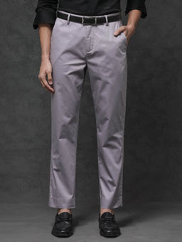 Rare Rabbit - Comotel Grey Plain Regular Fit Trouser
