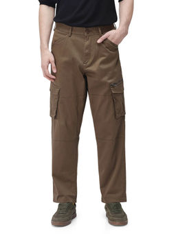 Rare Rabbit - Dima Brown Plain Regular Fit Trouser