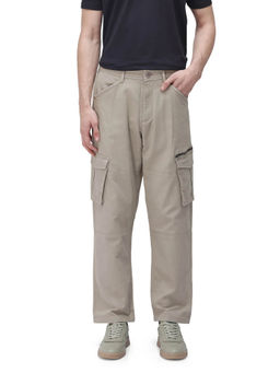 Rare Rabbit - Dima Beige Plain Regular Fit Trouser