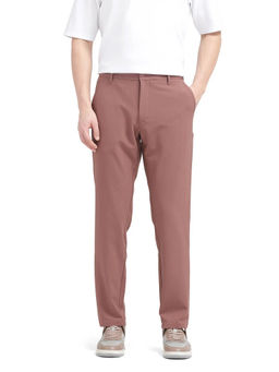 Rare Rabbit - Driver-2 Dusky Rust Plain Regular Fit Trouser