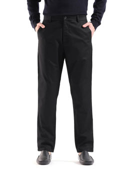 Rare Rabbit - Ebert Black Plain Regular Fit Trouser