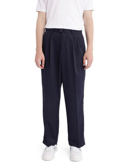 Rare Rabbit - Enzot Navy Blue Plain Relaxed Fit Trouser