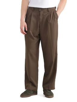 Rare Rabbit - Enzot Light Brown Plain Relaxed Fit Trouser
