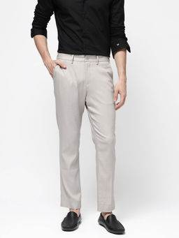 Rare Rabbit - Glade-1 Beige Plain Regular Fit Trouser