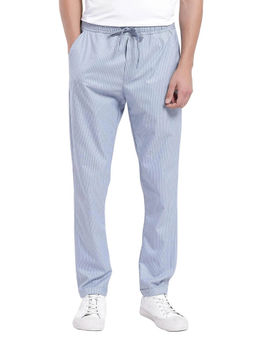 Rare Rabbit - Glew Pastel Blue Striped Regular Fit Trouser