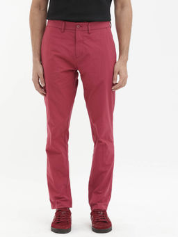 Rare Rabbit - Harlow Red Textured Regular Fit Trouser