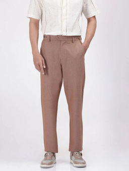 Rare Rabbit - Horon Brown Stripes Baggy Fit Trouser