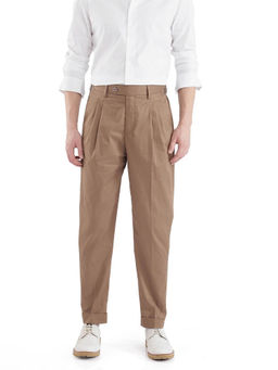 Rare Rabbit - Lewit Brown Plain Regular Fit Trouser