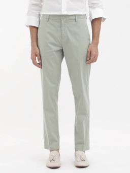 Rare Rabbit - Linotel Pastel Green Plain Regular Fit Trouser