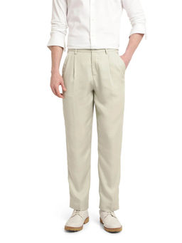 Rare Rabbit - Memos Light Green Plain Regular Fit Trouser