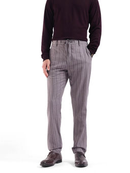Rare Rabbit - Milos Dusky Purple Striped Regular Fit Trouser