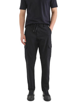 Rare Rabbit - Nobon Navy Blue Plain Regular Fit Trouser