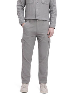 Rare Rabbit - Presso Light Grey Plain Relaxed Fit Trouser