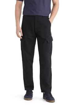 Rare Rabbit - Presso-25 Black Plain Relaxed Fit Trouser