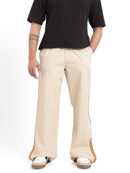 Rare Rabbit - Riol Beige Plain Wide Leg Trouser