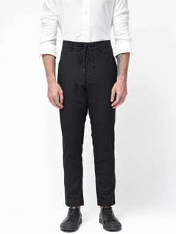 Rare Rabbit - Sacon Black Textured Regular Fit Trouser