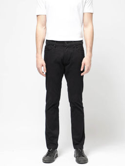 Rare Rabbit - Spoke-24 Black Plain Regular Fit Trouser