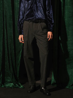 Rare Rabbit - Tori Dark Brown Plain Relaxed Fit Trouser