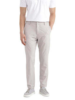 Rare Rabbit - Travel-11 Off White Plain Regular Fit Trouser