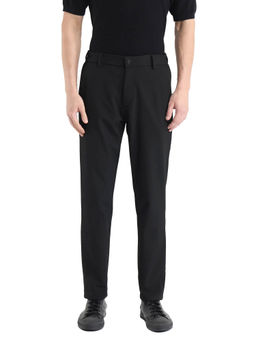 Rare Rabbit - Travel-11 Black Plain Regular Fit Trouser