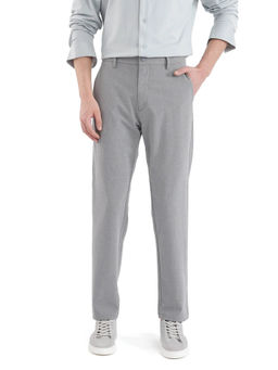 Rare Rabbit - Travel-25 Grey Plain Regular Fit Trouser