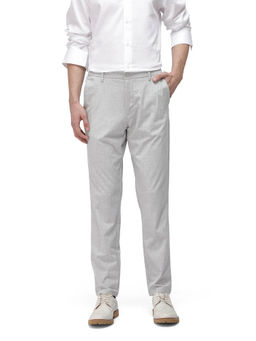 Rare Rabbit - Travel-26 Grey Plain Regular Fit Trouser