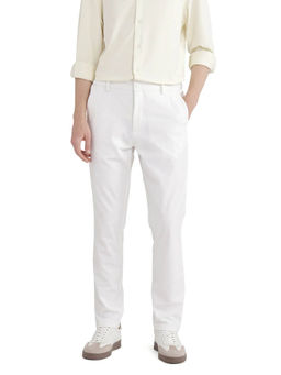 Rare Rabbit - Travel-26 White Plain Regular Fit Trouser