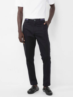 Rare Rabbit - Trello Black Plain Regular Fit Trouser